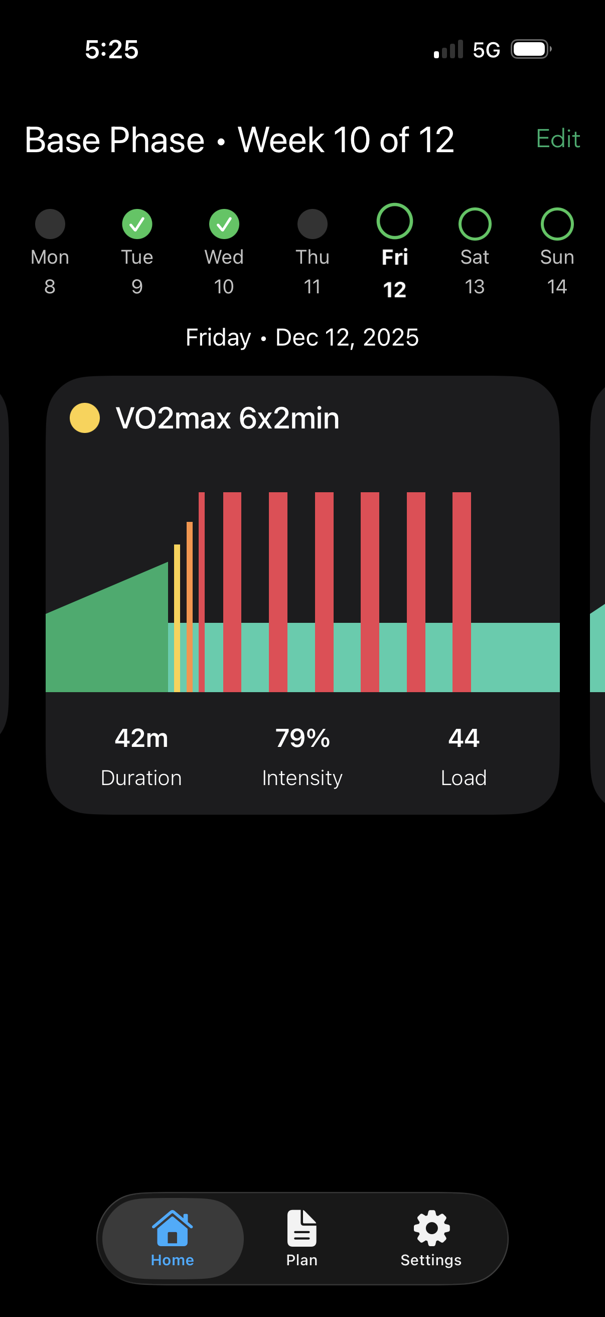 Swirv app screenshot showing workout interface